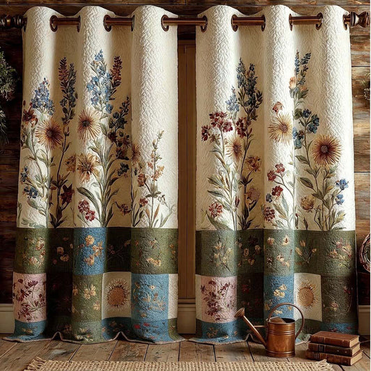 Wildflower Meadow Quilted Curtains NCU0QQ333
