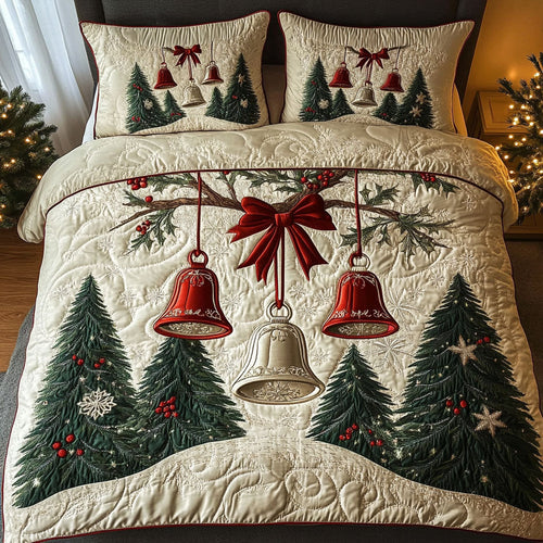 Winter Bells Delight 3-Piece Quilted Bedding Set NCU0DK2526