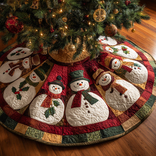Winter Gathering Christmas Quilted Tree Skirt NCU0DH409