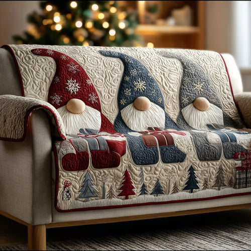 Winter Gnome Quilted Sofa Cover NCU0DH481