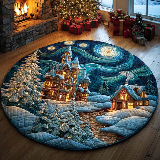 Winter Manorland Quilted Round Mat NCU0QQ074