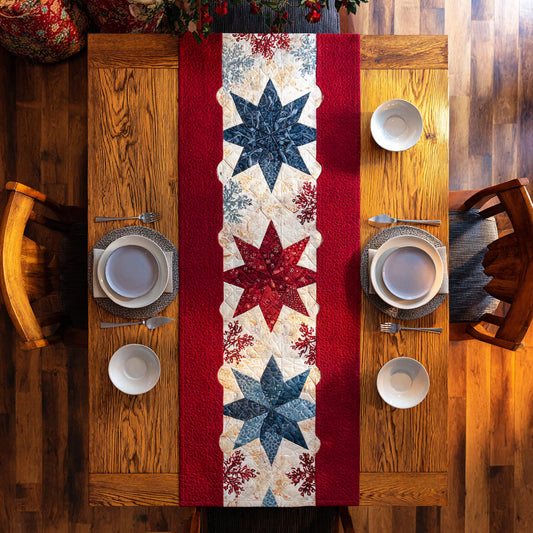 Winter Snowflake Quilted Table Runner NCU0HNH364