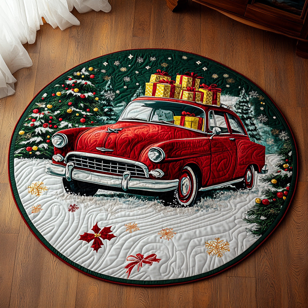 Winter Wishes Truck Quilted Round Mat NCU0DH381