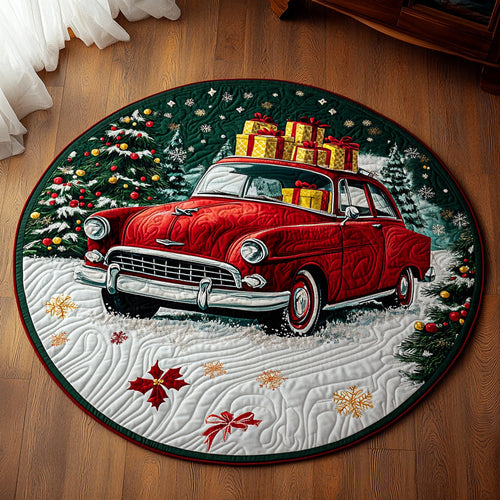 Winter Wishes Truck Quilted Round Mat NCU0DH381