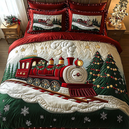 Winter Wonderland Express 3-Piece Quilted Bedding Set NCU0DK2598