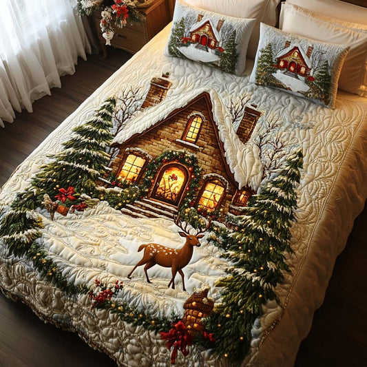 Woodland Haven 3-Piece Quilted Bedding Set NCU0NT1849