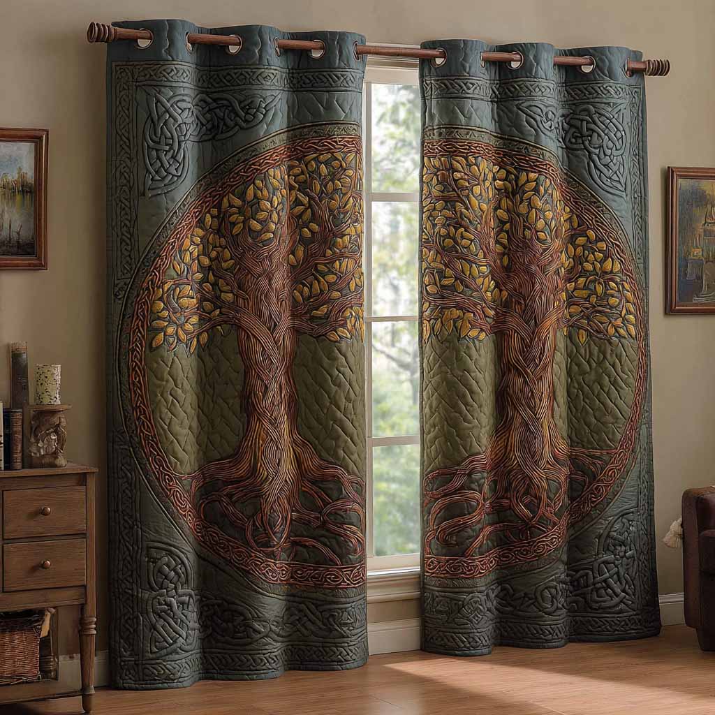 Woodland Majesty Quilted Curtains NCU0DX077
