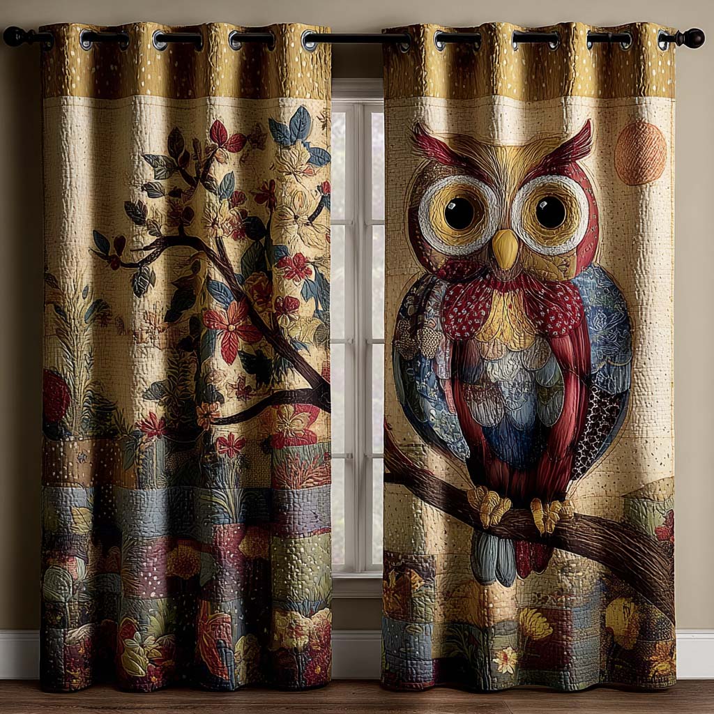 Woodland Owl Quilted Curtains NCU0QQ211