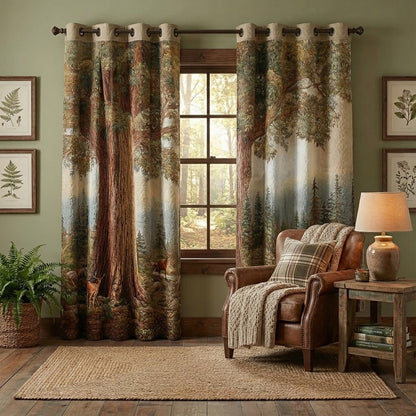 Woodland Serenity Quilted Curtains NCU0QQ198