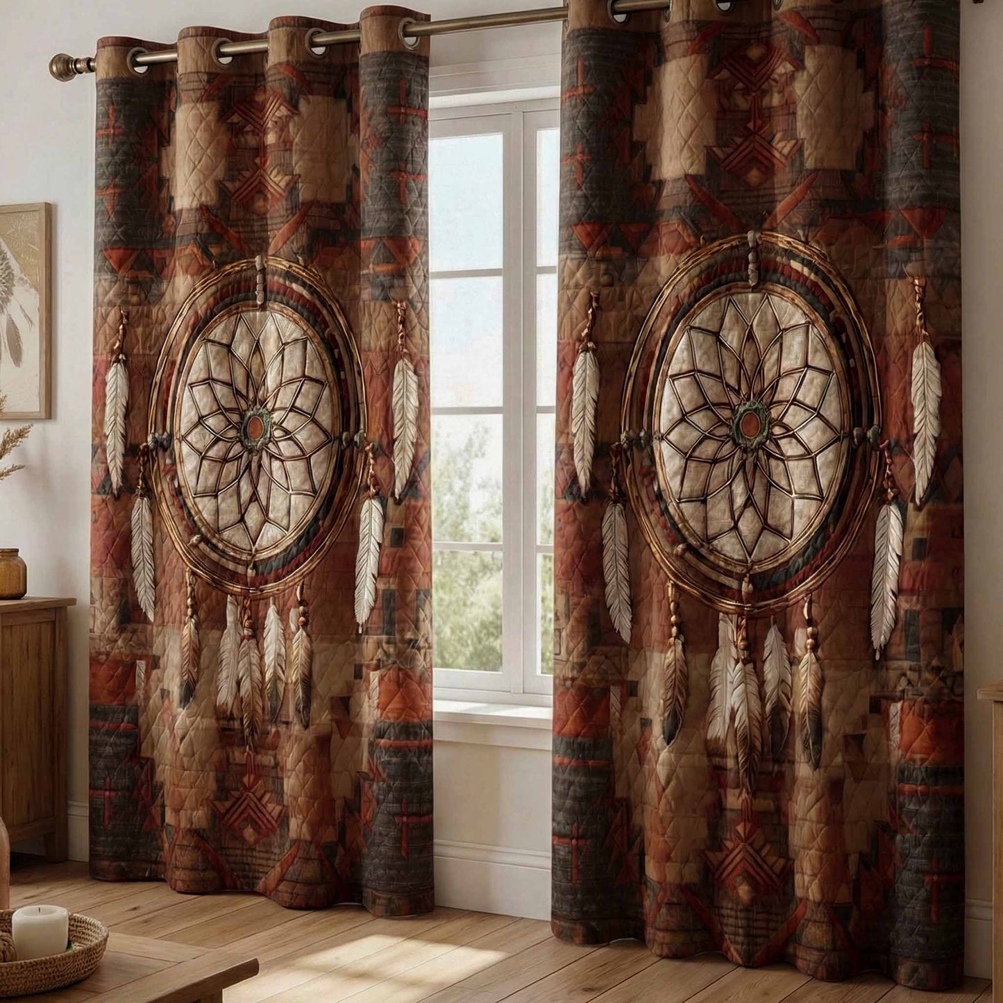 Woodland Vision Quilted Curtains NCU0DX065