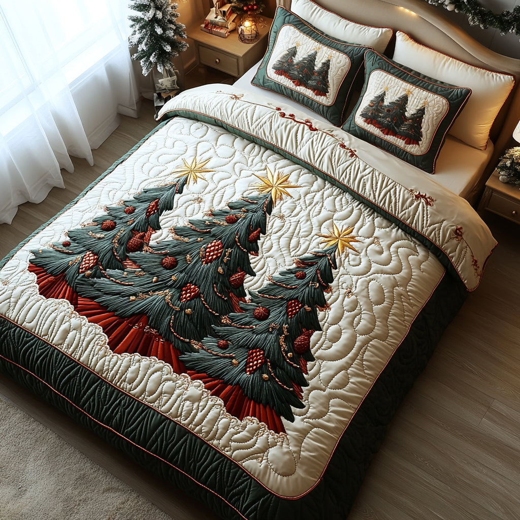 Yuletide Bliss 3-Piece Quilted Bedding Set NCU0DV1949