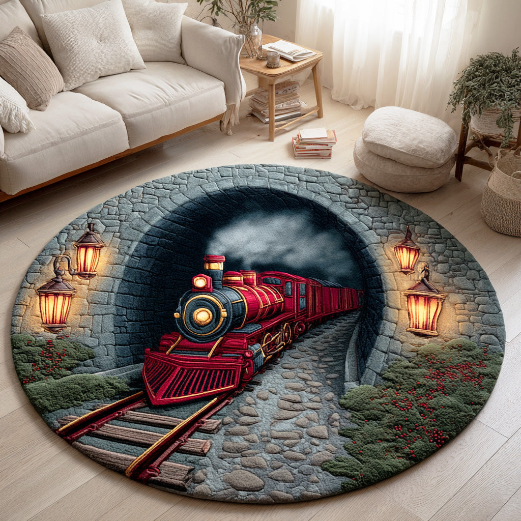 Yuletide Locomotive Quilted Round Mat NCU0TD1070
