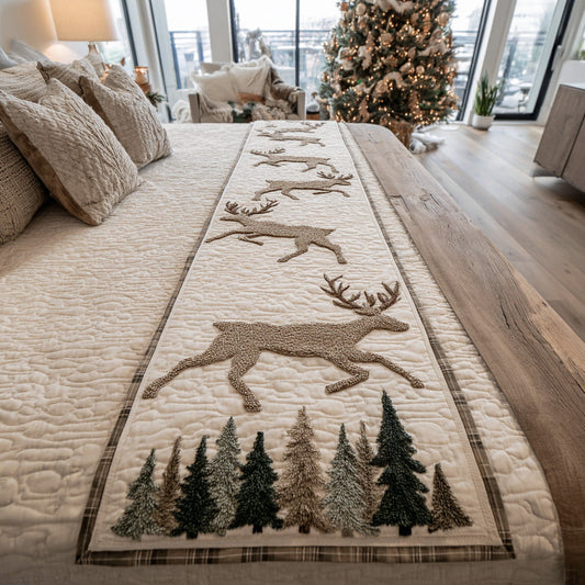 Yuletide Stag Quilted Bed Runner NCU0DV7619