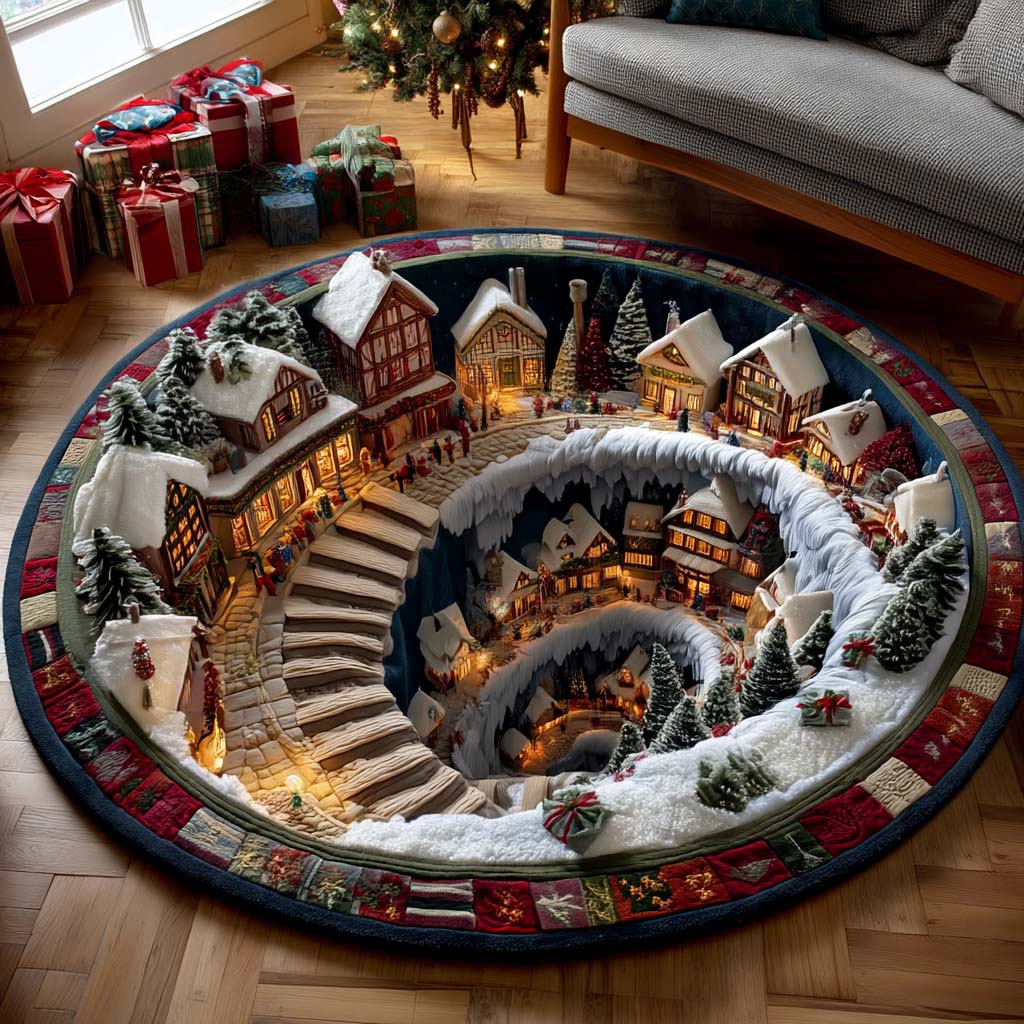 Yuletide Village Quilted Round Mat NCU0NL101
