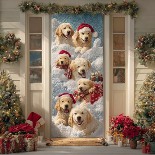 Snowy Golden Heaven Quilted Door Cover NCU0DH424