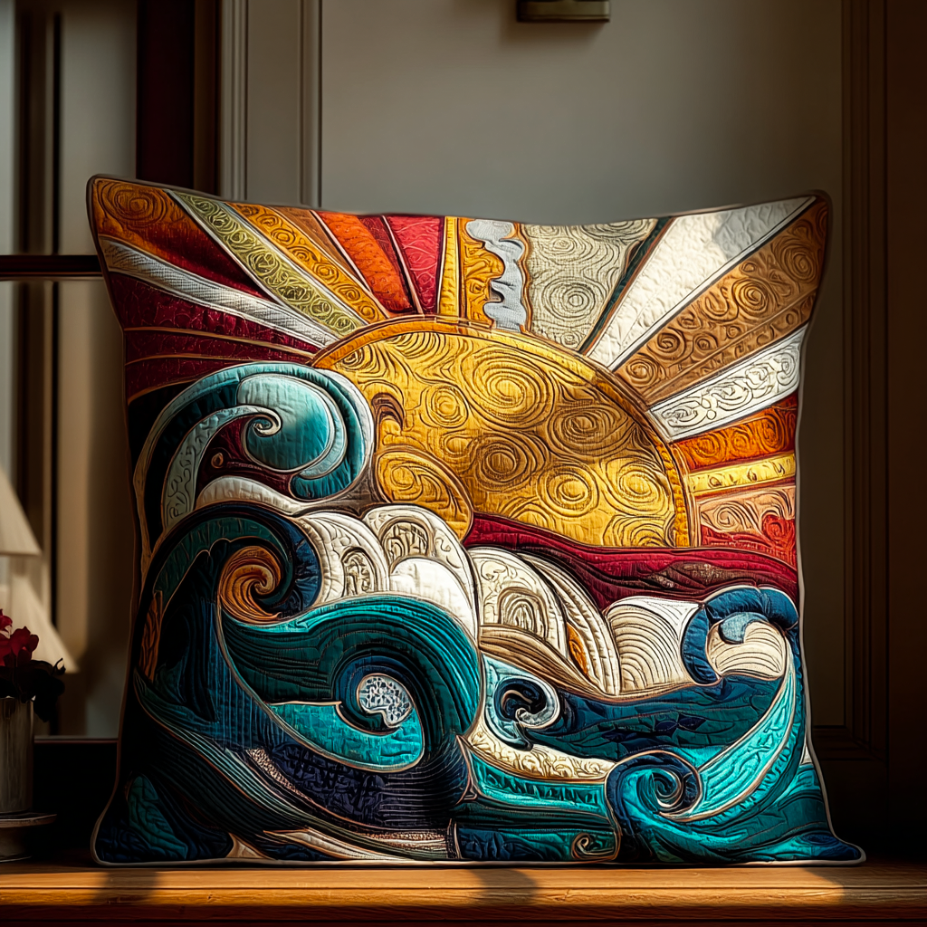 Blooming Hillscape Quilted Pillow Case NCU0DH655