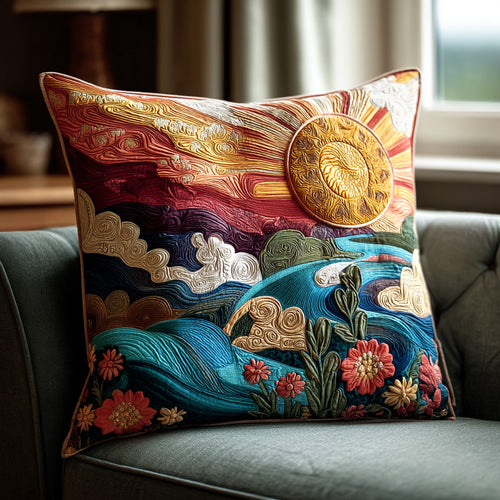 Sacred Sunflow Quilted Pillow Case NCU0DH649