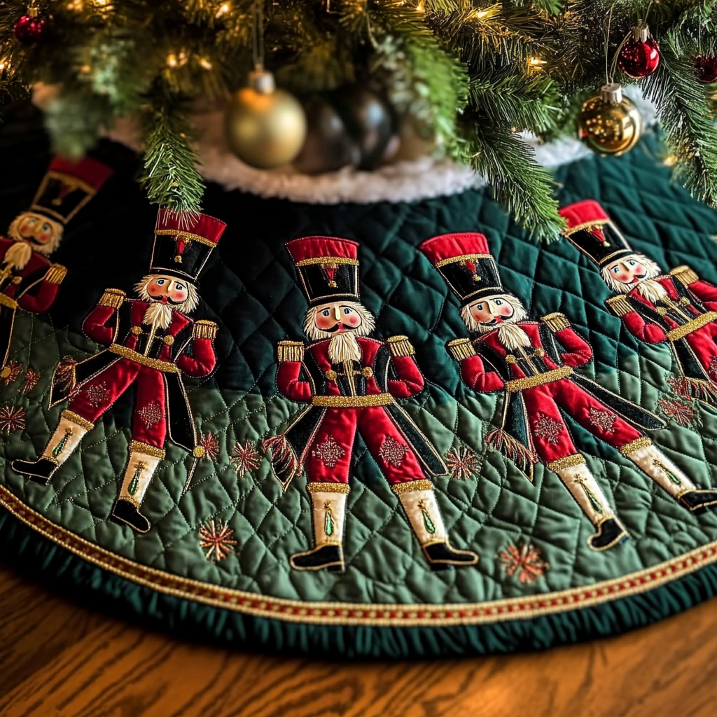 Merry Nutcracker Christmas Quilted Tree Skirt NCU0NL119