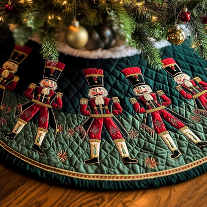Merry Nutcracker Christmas Quilted Tree Skirt NCU0NL119